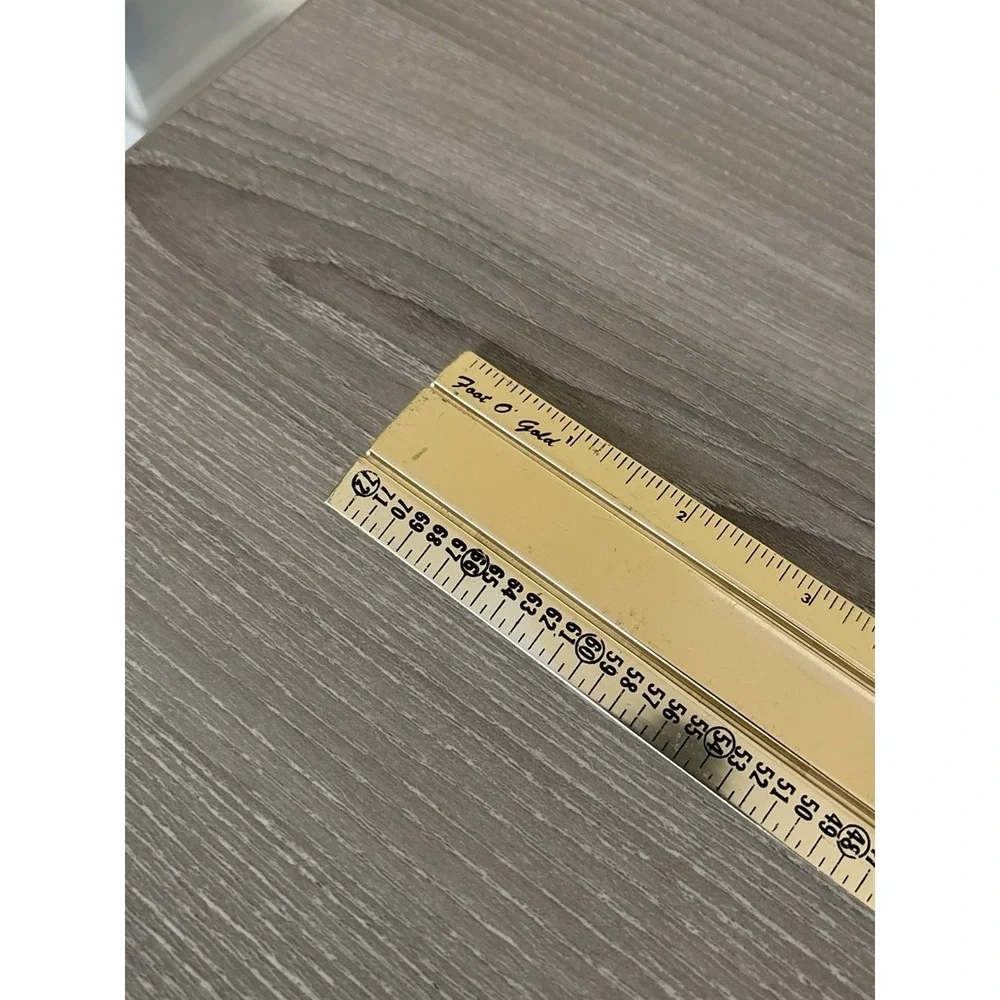 Vintage Foot Of Gold Ruler Made‎ In The USA Santa Barbara CA Office Gift Desk